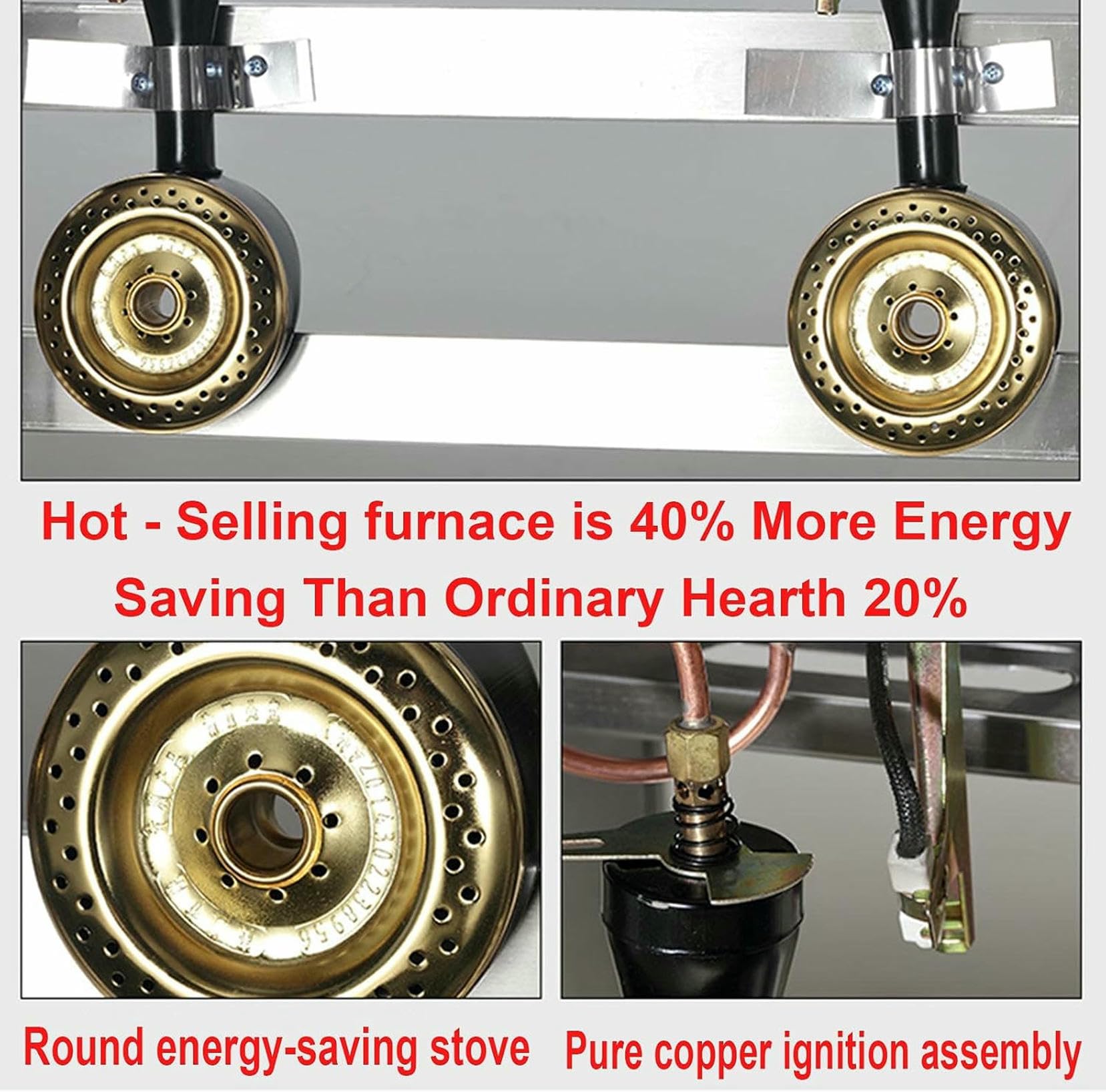 Freidora Profesional de GLP, Freidora Comercial de Doble Tanque de 22 L, Freidora de Acero Inoxidable Grueso con Cestas y Tapas, Control de Temperatura y Potencia de Fuego Ajustabl~/