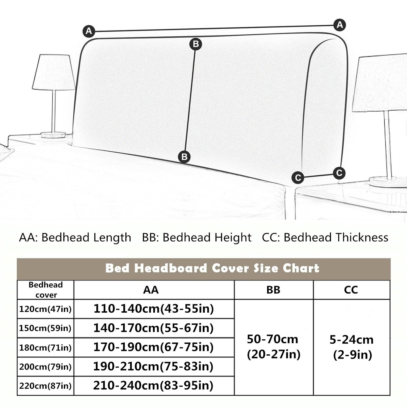 Strecken Bett Kopfteilbezug Jacquard Waschbar Abnehmbar Kopfteil Bezug Bettkopfteil Hussen Schonbezug Protektor Für Schlafzimmer (Grau-Stil 3,220cm/87in)