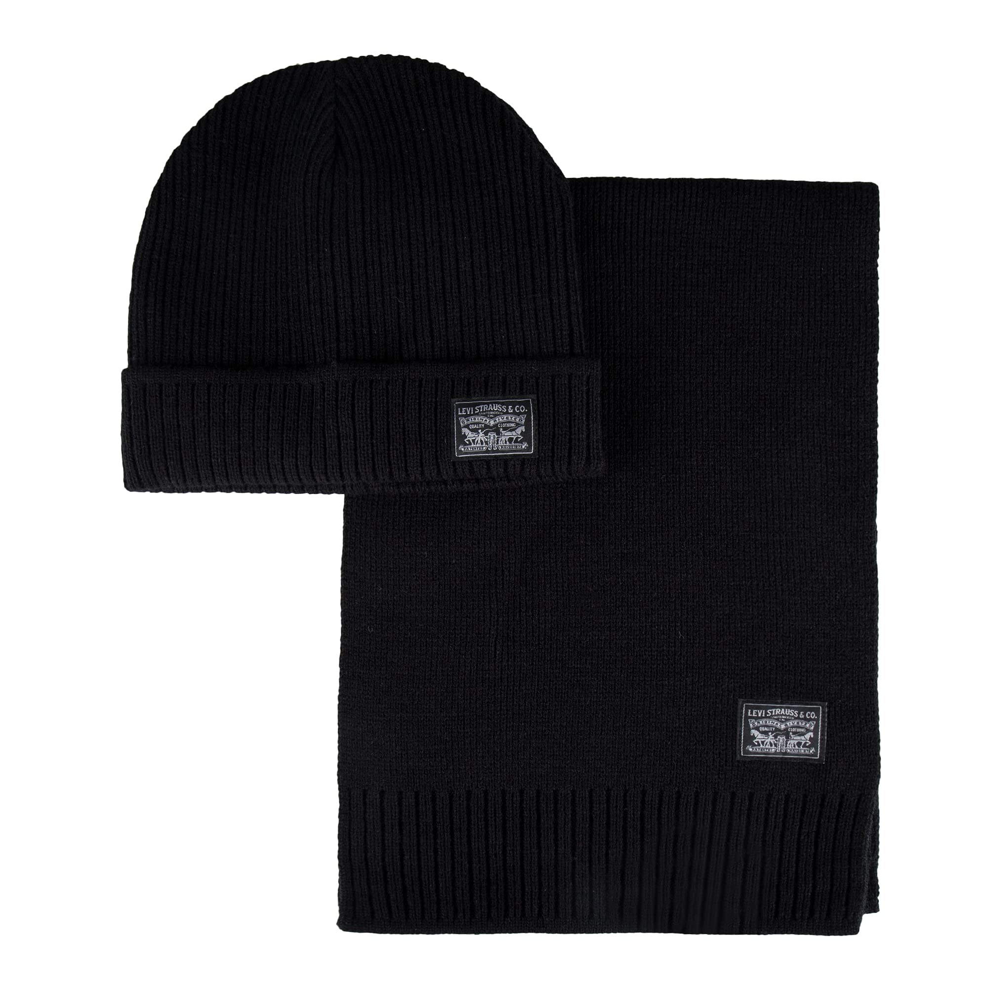 Rib Beanie and Scarf Set