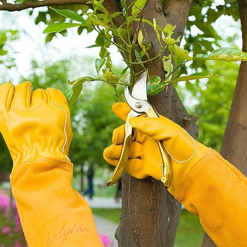 Miniatura 2 de Acdyion Guantes de jardinería para mujereshombres, para poda de rosas, espinas y cortes, guantes de protección de antebrazo largos, resistentes y