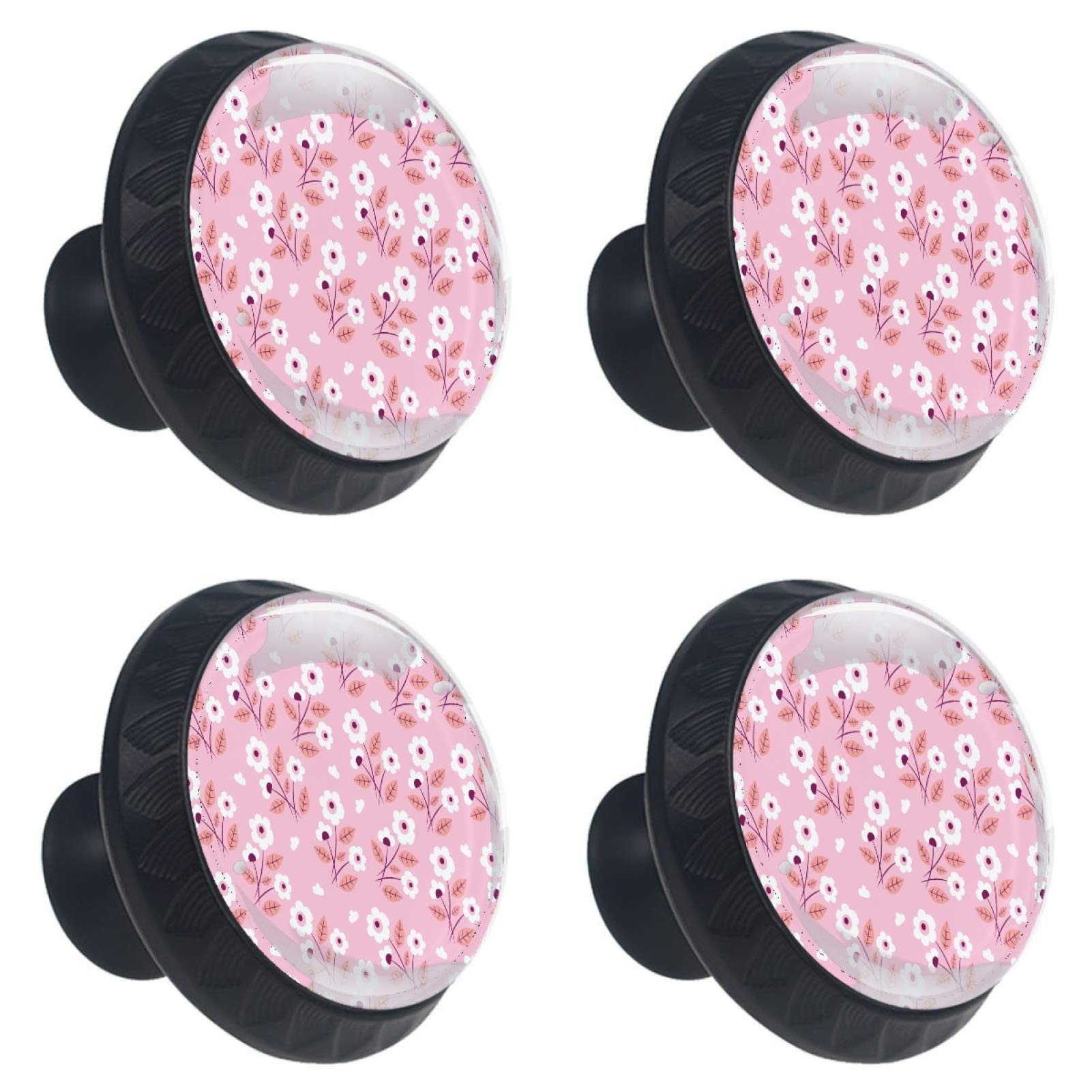 Boutons en verre fleuris pour personnaliser un buffet ou un placard de cuisine