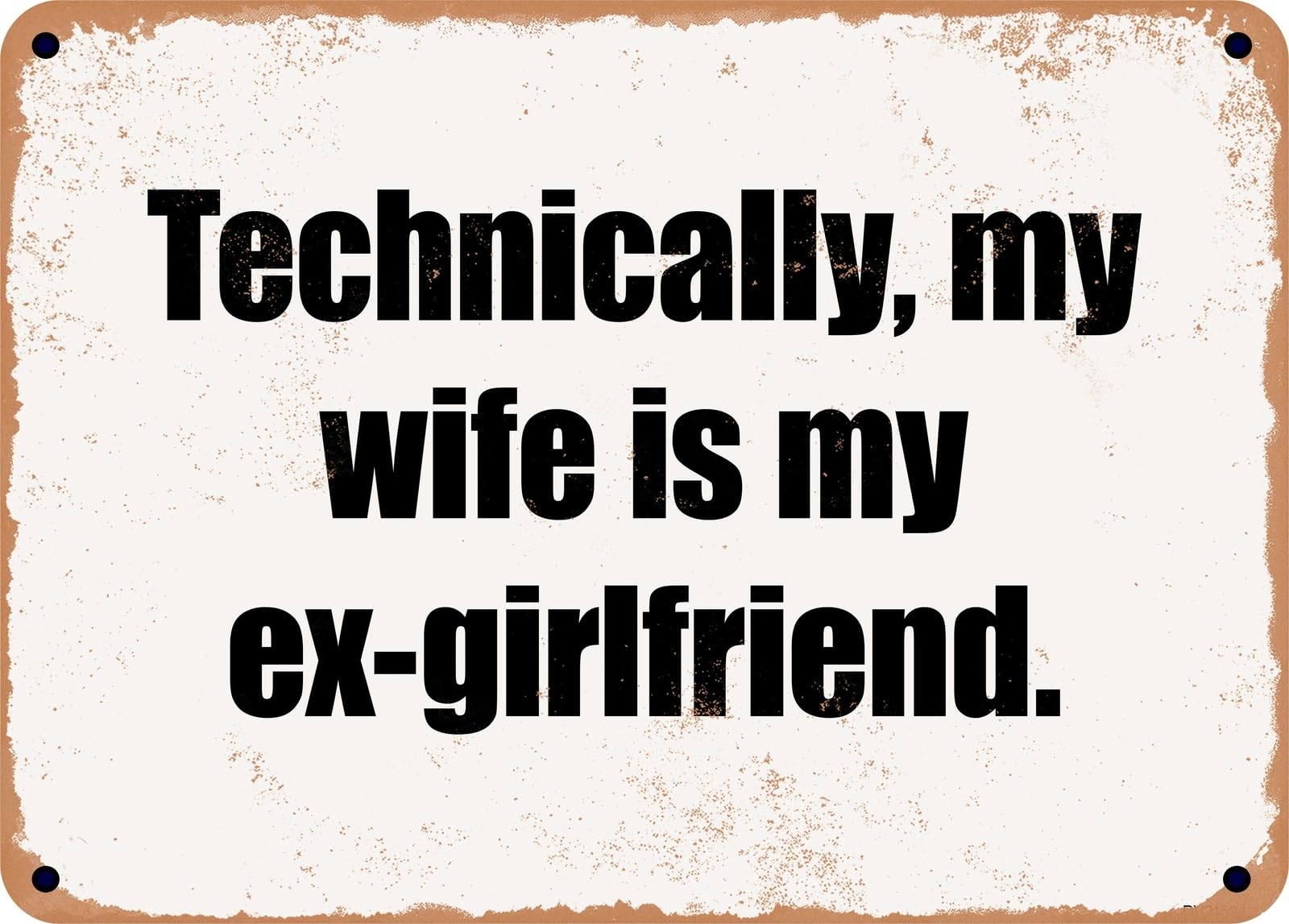 Miaomansenstore Metal Sign - Technically, My Wife Is My Ex-Girlfriend Home Decor