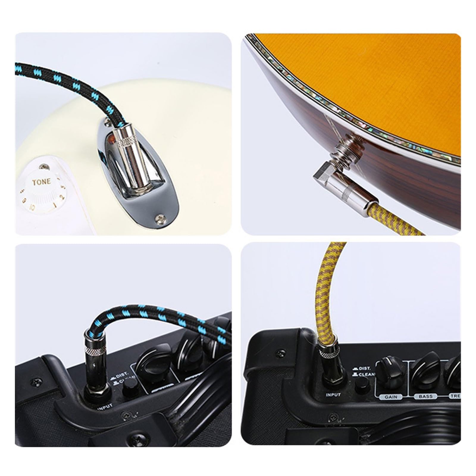 Cavo Audio Professionale per Chitarra Cavo per Cerbottana Elettrico per Chitarra Cavo Audio per Strumenti 6.5 Plug Mixer per Altoparlanti Riduzione del Rumore (Color : 6m-E)