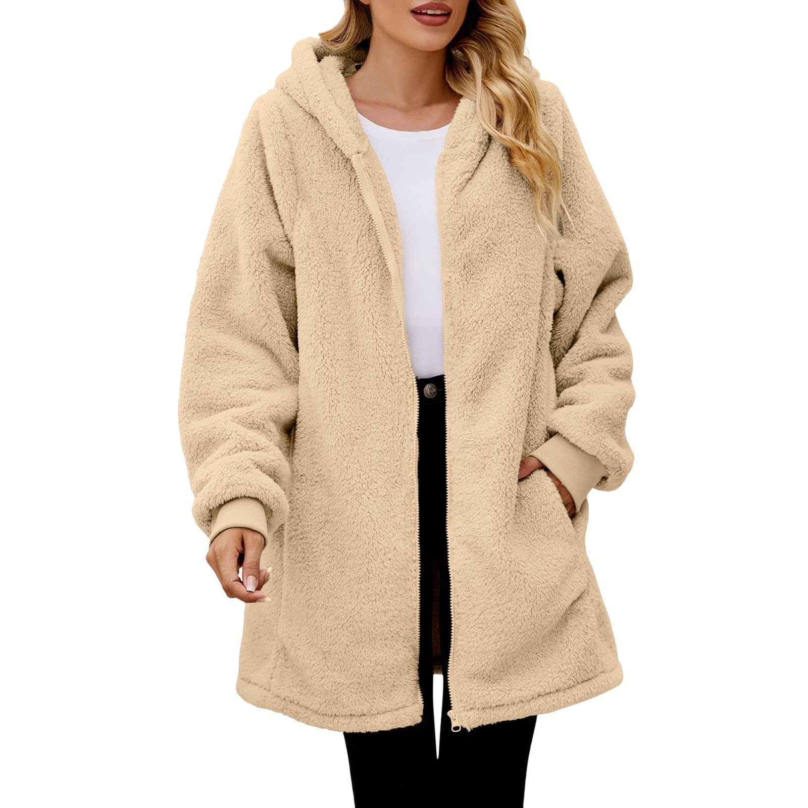 Felpa tinta unita con tasche con zip - KAKI - Taglie forti - Uomo - 22