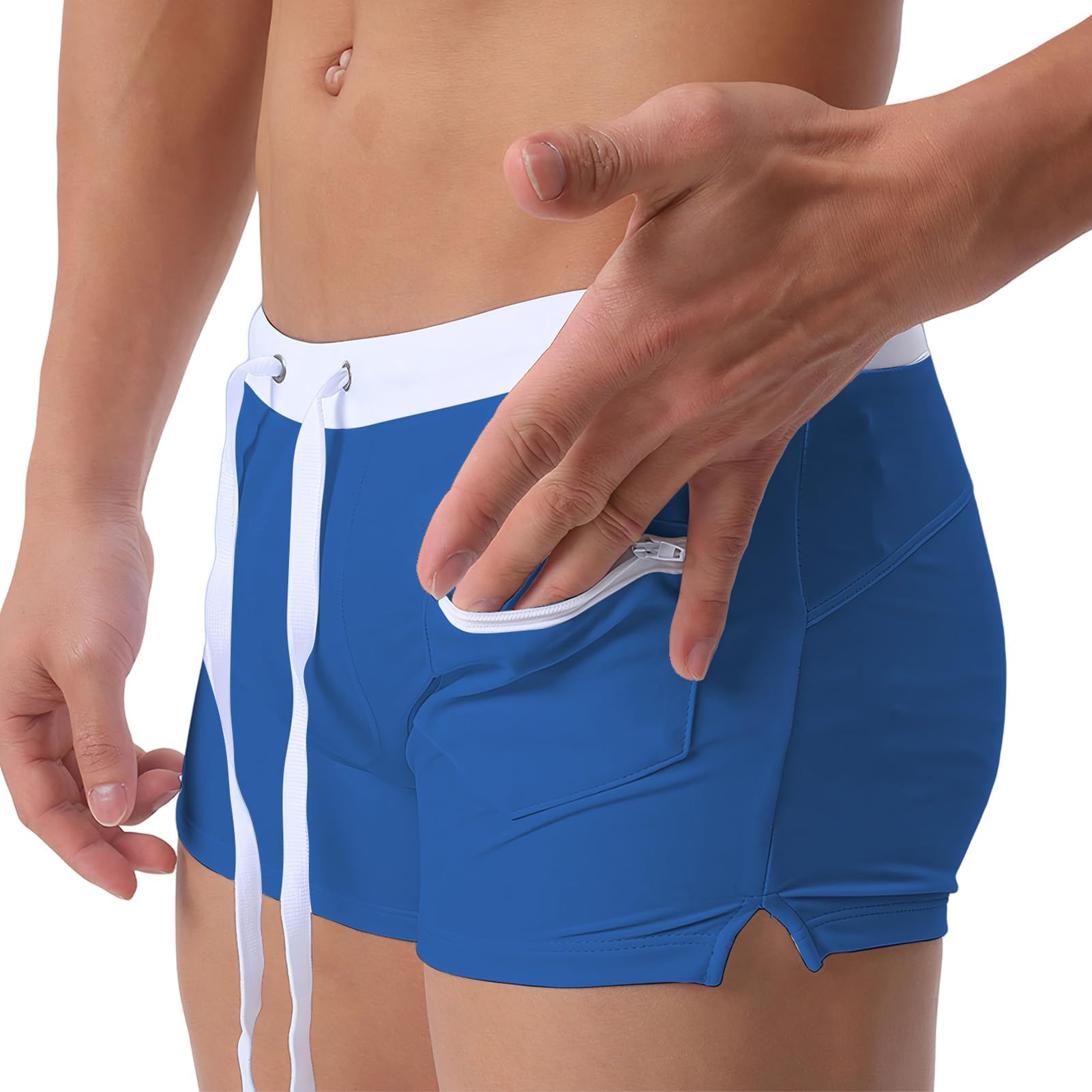 Ausing Bañador Boxer para hombre con cordón de ajuste para pantalones cortos de playa para piscina Surf - S-2XL(EU)=Tag M-3XL