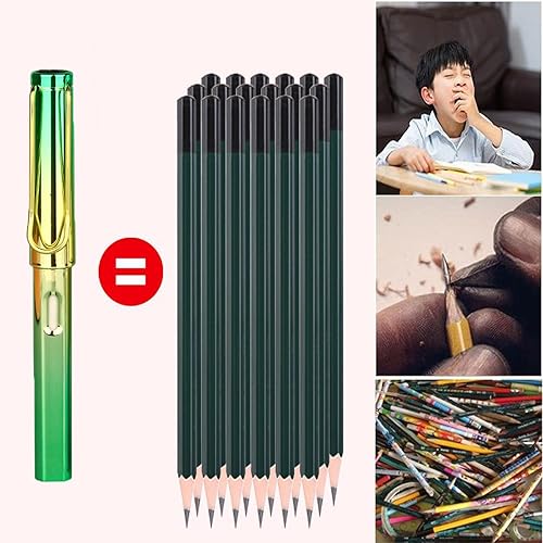 Miniatura 3 de 6 juegos de lápices eternos con 6 puntas de repuesto, lápiz infinito sin tinta con borradores, lápiz mágico para siempre para niños para escribir,