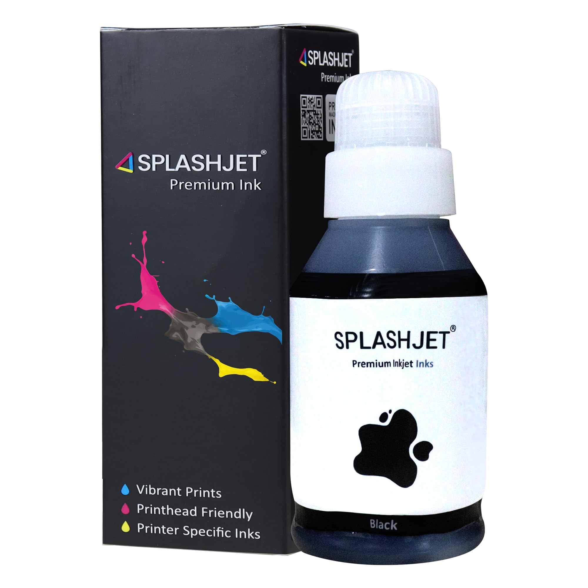 Splashjet 71 Compatible Refill Ink for Canon Pixma G2020, G2021, G2060, G2730, G3020, G3021, G4770, G1020 Printer Ink - (Pgbk x 135gm) Black Ink Bottle - 501799