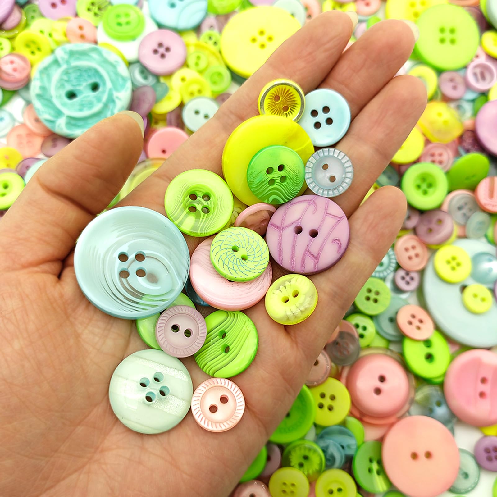 1600 botones de macarrones para manualidades, varios colores, botones de macarrón, botones coloridos para costura, manualidades