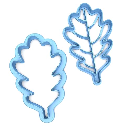 Sweet Prints Inc Set of 2 Oak Leaf Cookie Cutters - Dishwasher Safe (5")