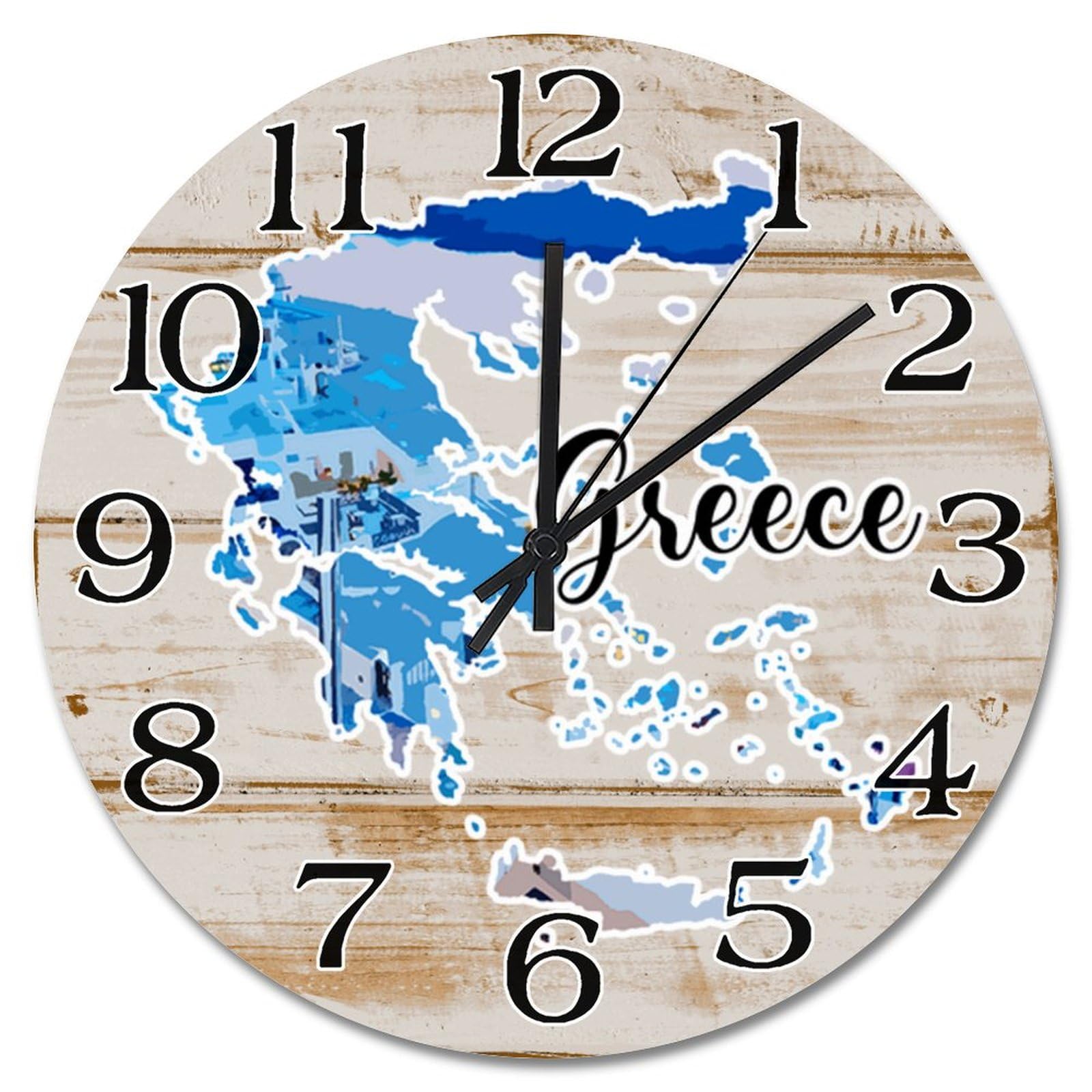 Horloge murale en bois Grèce pour salon style maison de ferme
