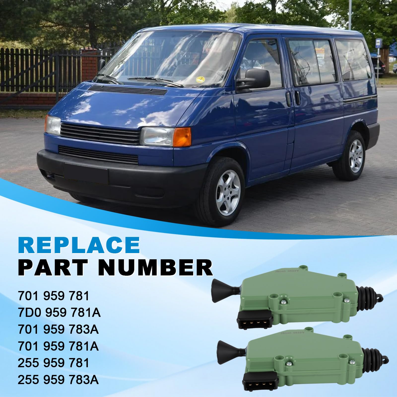 2 PCS Zentralverriegelung Türschloss Stellmotor 4-Polig passend für VW Transporter T4 Transporter MK IV 1990-2003 Teilenummer 701959781 701959783A 7D0959781A
