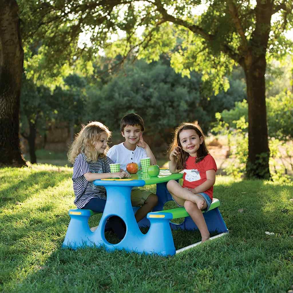 Générique Banc de Pique-Nique Enfant polypropylène 89,5x84,5x48 cm, Table et Banc intégrés pour Jeux extérieurs, Charge Max 30 kg, Usage intérieur et extérieur
