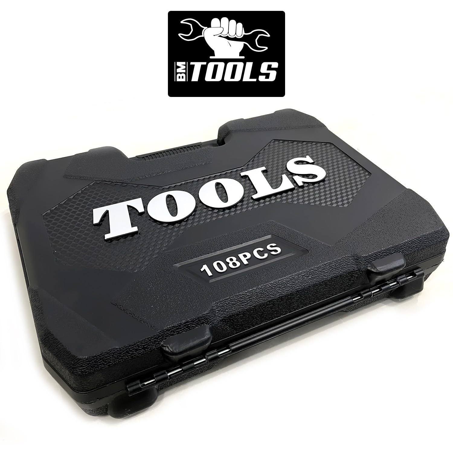 BM TOOLS Coffret Kit Outils 108 pcs BMT-108-PCS Clé à Cliquet Douille Acier Vanadium Douilles, Mécanicien, Garagiste, Bricoleur