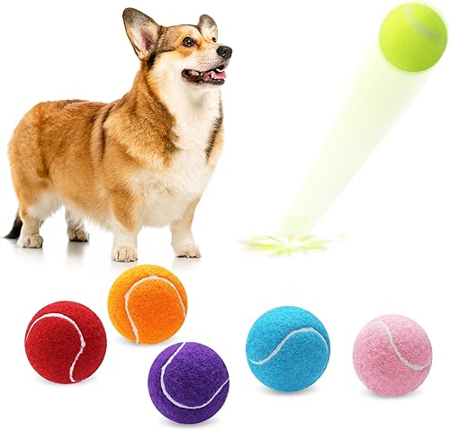 Magicorange Paquete de 6 pelotas de tenis pequeñas, pelotas de tenis de 2 pulgadas para perros, pelota colorida y fácil de atrapar para mascotas