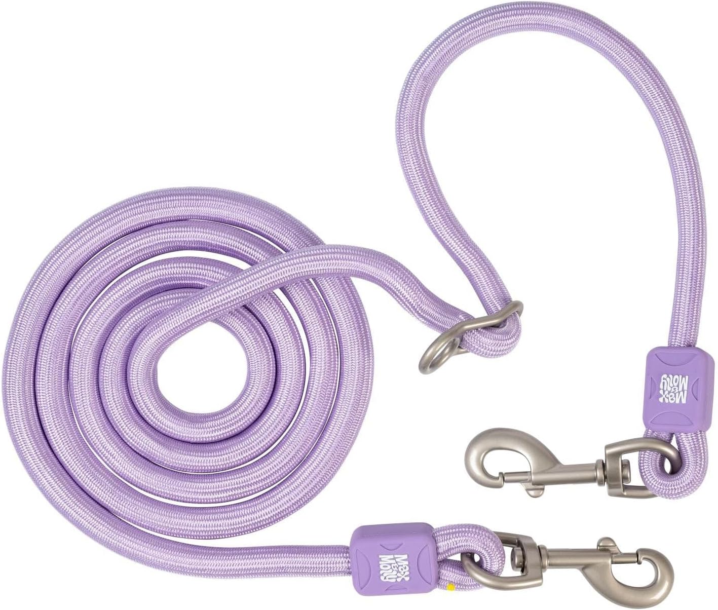 Max & Molly Hundeseilleine, 2 m, stufenlos verstellbare Hundeleine für kleine Hunde, leicht mit 2 Karabinern, nur 122 g, Matrix 2.0, Lavendel/S, aus Nylon, Komfort für Sie und Ihre Gläubigen