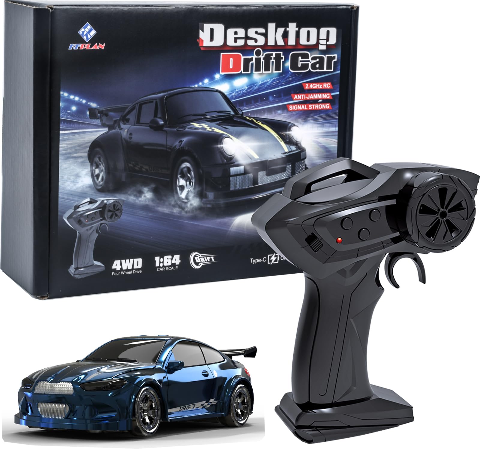 Amazon.com: Moonzeamus KF20 1:64 Scale Mini Drift RC Car with Full