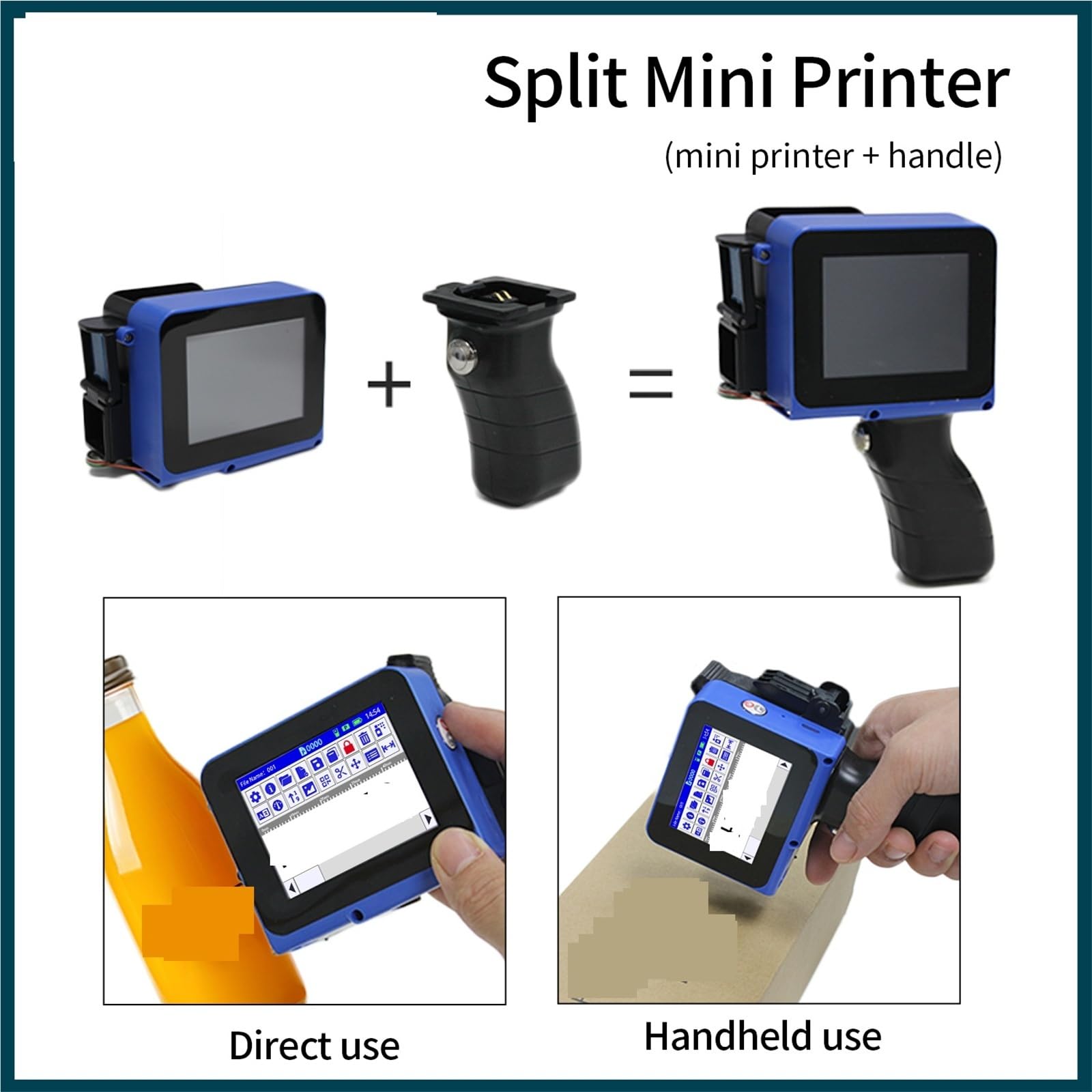 Imprimante Portable, Mini-imprimante Portable détachable à Jet d'encre, 12.7mm, QR Bar, Code de lot, Date, numéro, Logo
