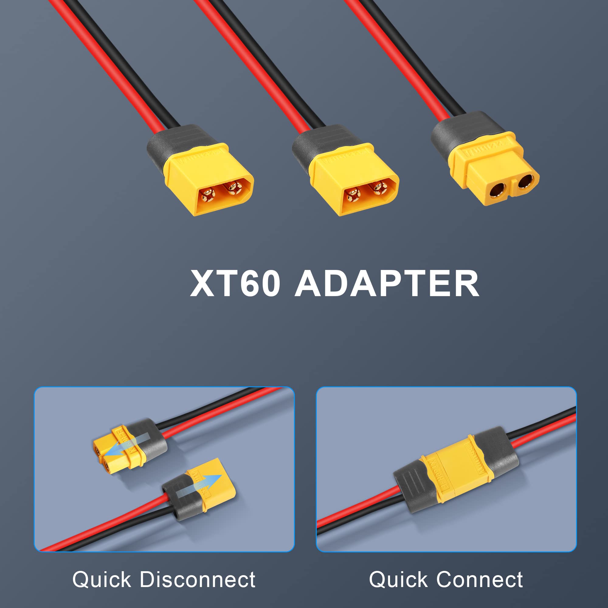 XT60 Stecker Panel Montage – Vergoldet, 35A, 12AWG, Mit Staubkappe Für RC-Modelle, Drohnen & Akkus