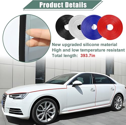 Miniatura 8 de Protectores de borde de puerta de automóvil, sello de goma de 16 pies, borde de puerta de automóvil, protector de borde de puerta en forma de U,