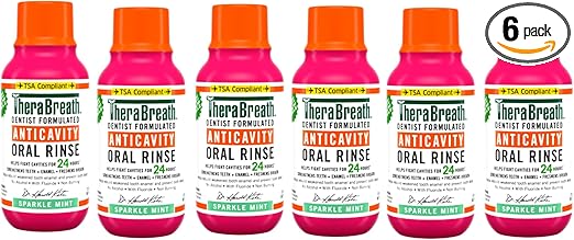 Anticavity Fluoride Mouthwash, Sparkle Mint, Travel Size, 3 fl oz - 6 Pack