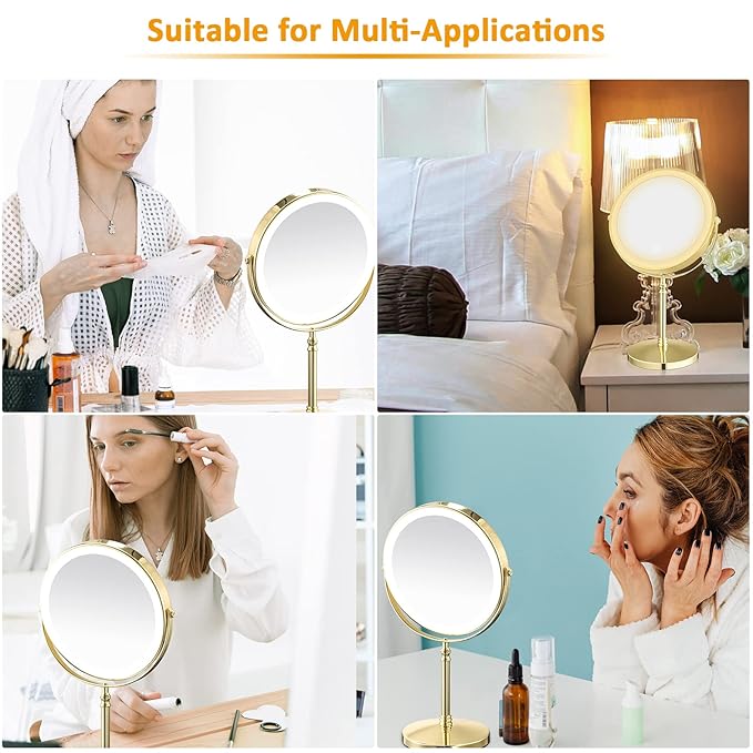 Espejo de Maquillaje Recargable con Luz LED 8 pulgadas miniatura 7