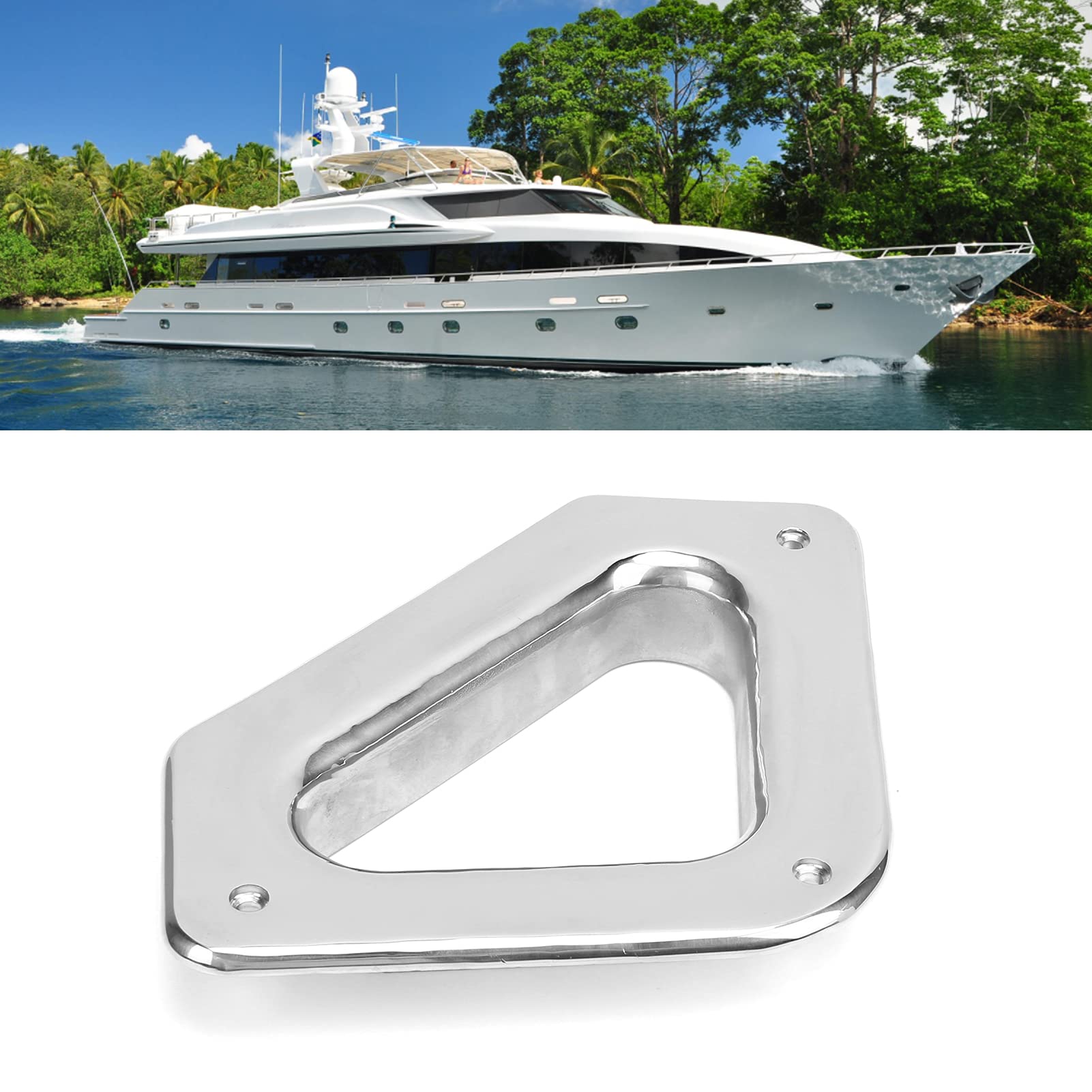 Foro passacavo per Nave in Acciaio Inossidabile per Yacht, Accessorio Hardware Marino, Foro di ormeggio Triangolare con Copertura Lucida, passacavo in Acciaio Inossidabile