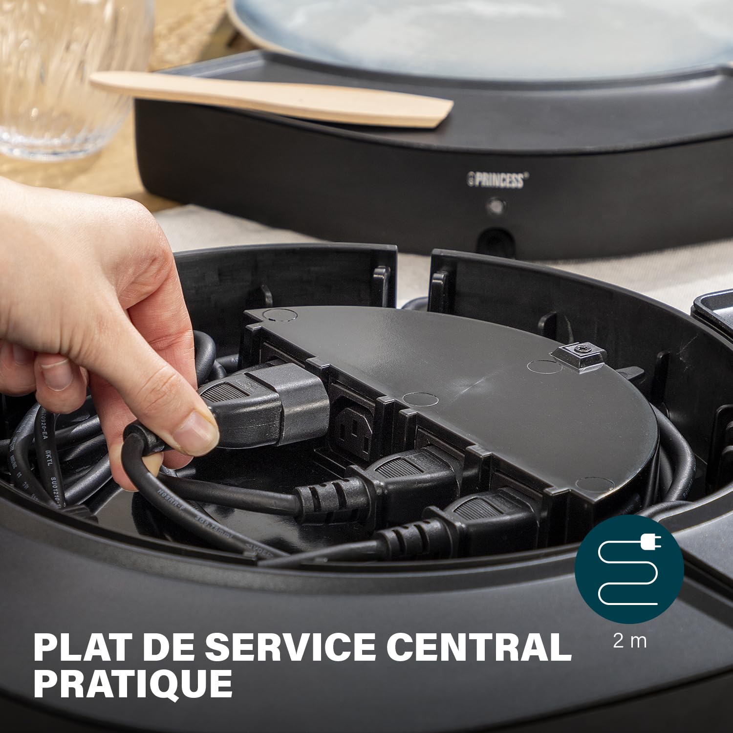 Ensemble de cuisson convivial Princess Dinner4All Circle - 4 plaques de cuisson individuelles - 2 utilisations - 4 x 250 W - Spatules incluses
