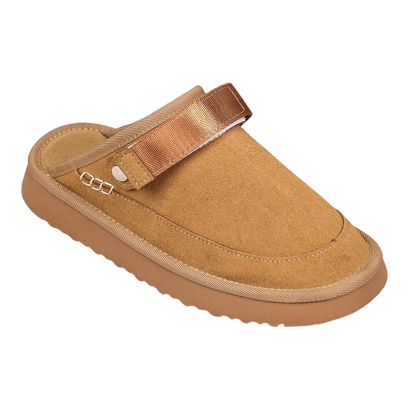 Clogs Thick Soled Fashionable Slip on Shoes Autumn PU Suede Leather Slippers 40 | Sandals & Flip Flops | Womens Shoes-image-1