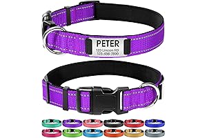 Joytale Custom Reflective Dog Collars for Large Breeds - Durable, Engraved Nameplate for Personalized Identification
