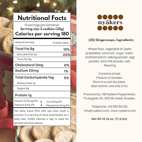 Miniatura 3 de Nyakers - Galletas de limón suecas  Originales, famosas y antiguas galletas gourmet de limón tradicionalmente horneadas en Suecia desde 1952