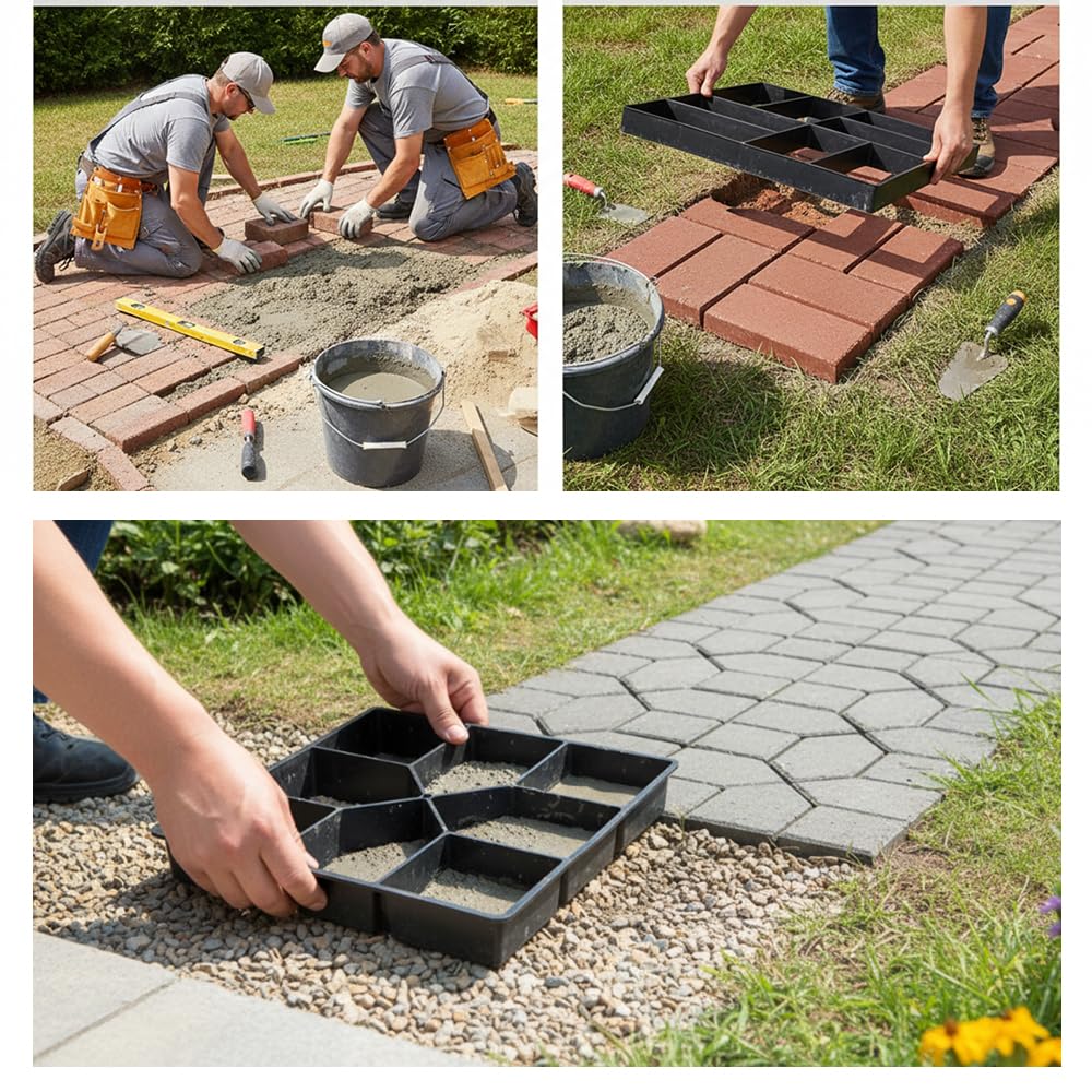 Molde de Hormigón Formulario Concreto Forma Pasarelas Encofrados para Hacer pavimentos/Caminos/Suelos de Jardín, Patio, Balcón, Terraza (B)