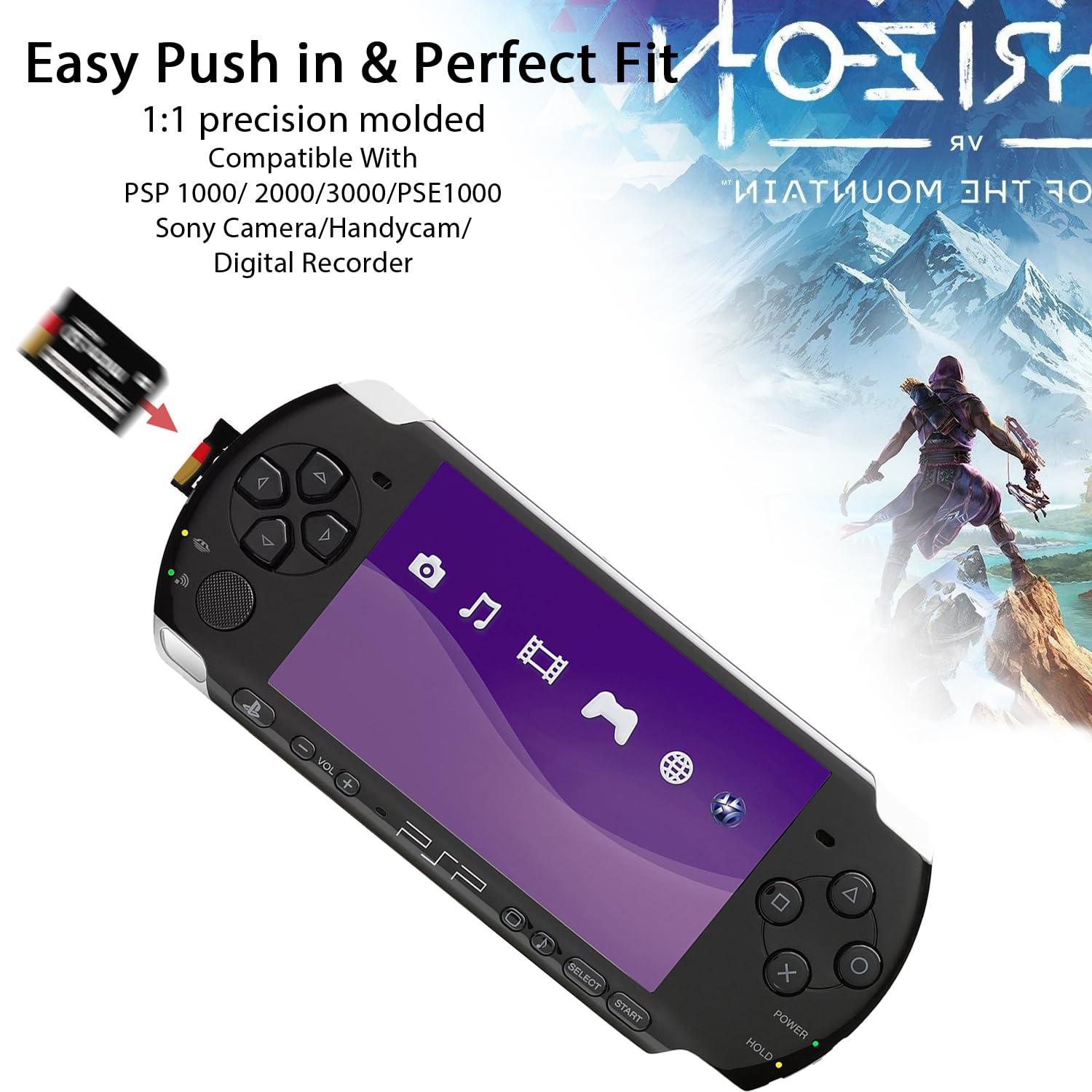 Adaptador de memoria PSP con tarjeta Micro SD de 64 GB, Micro SD/SDHC/SDXC a Memory Stick PRO Duo MagicGate Card compatible con PlayStation Portable, cámara, Handycam, teléfono celular y PSP 1000/2000