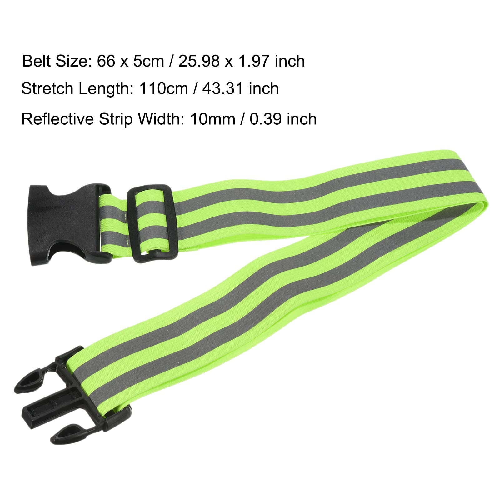 MECCANIXITY Reflective Belt Bands 26x2 Inch Strip High Visibility Reflective Running Gears for Cycling Running Walking Green