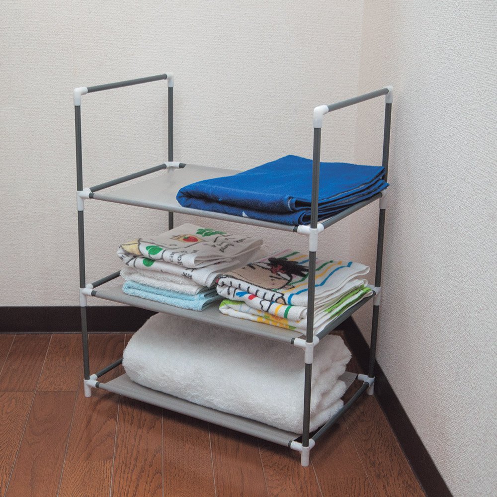 Amazon｜東出漆器 シューズ&タオルラック(S) 三段(N) 5289｜据え置き型