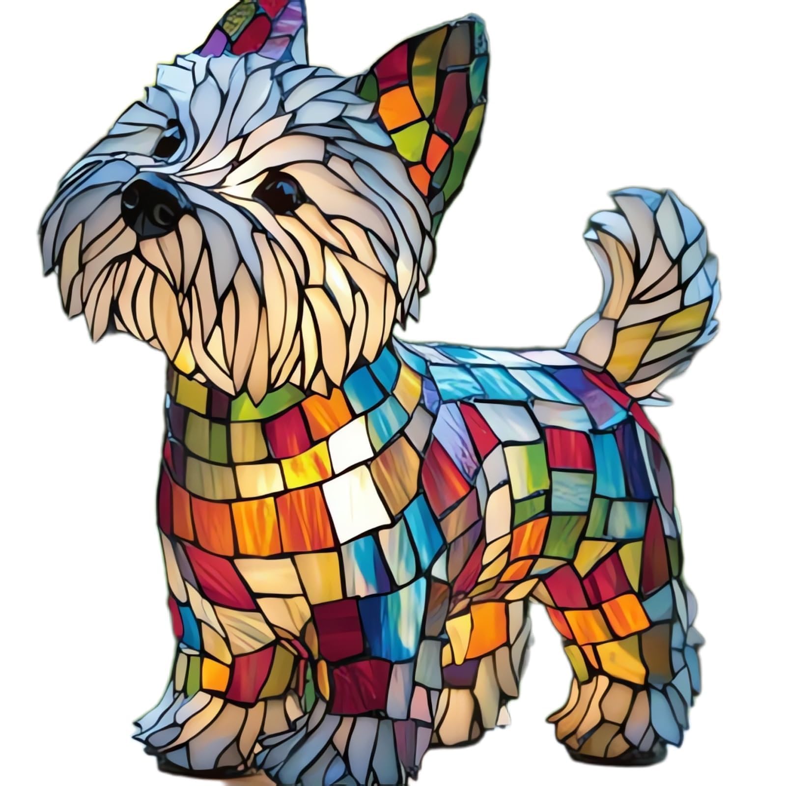 Rainbow Pup Lamp,Dog lamp,Stained Glass Dogs Lamps,Puppy Resin nightlight Ornaments Party Decoration Dog Series Art Night Light Dyed Resin Desktop Decoration