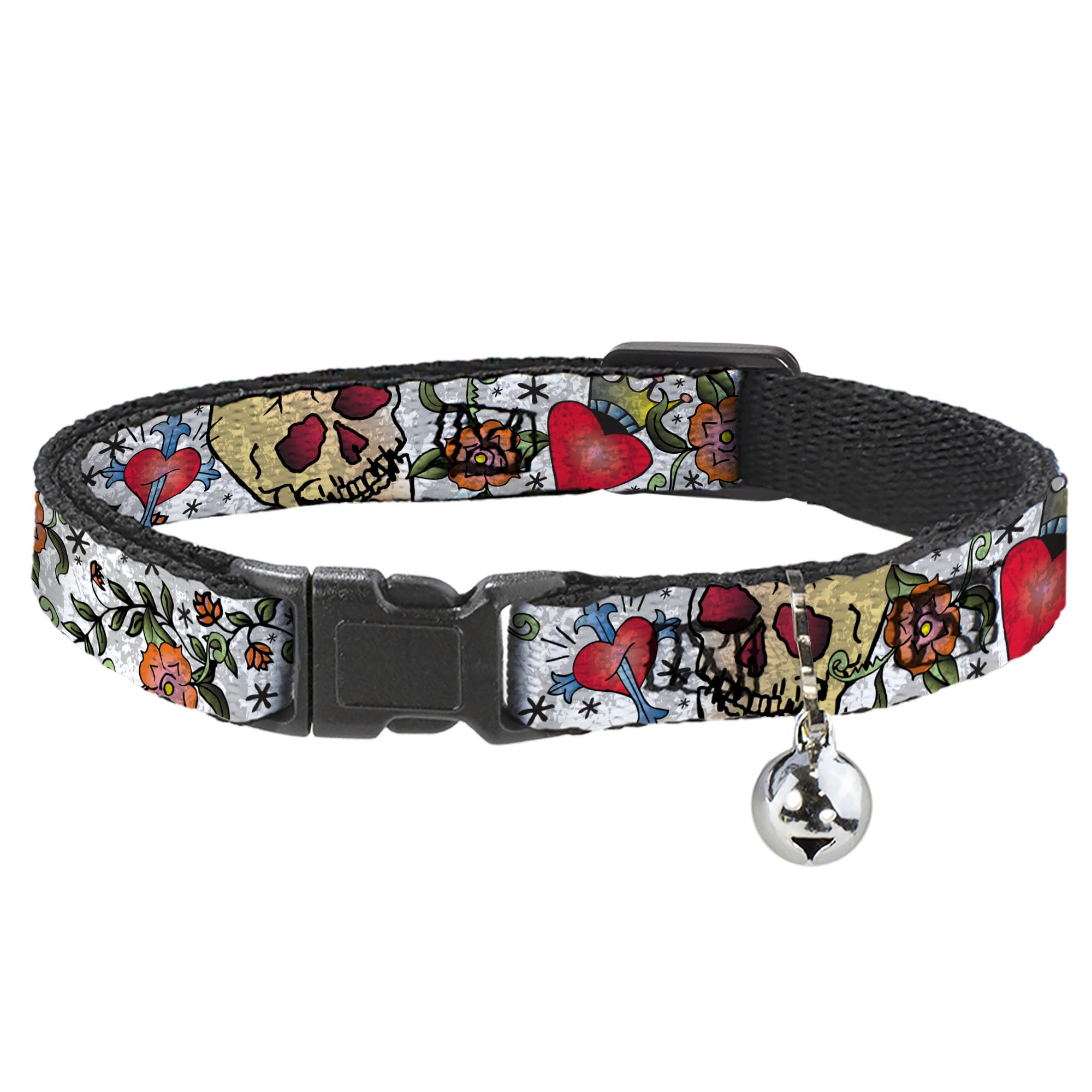 Collar de gato contra enganches Buckle-Down Close Up blanco con ajuste cómodo