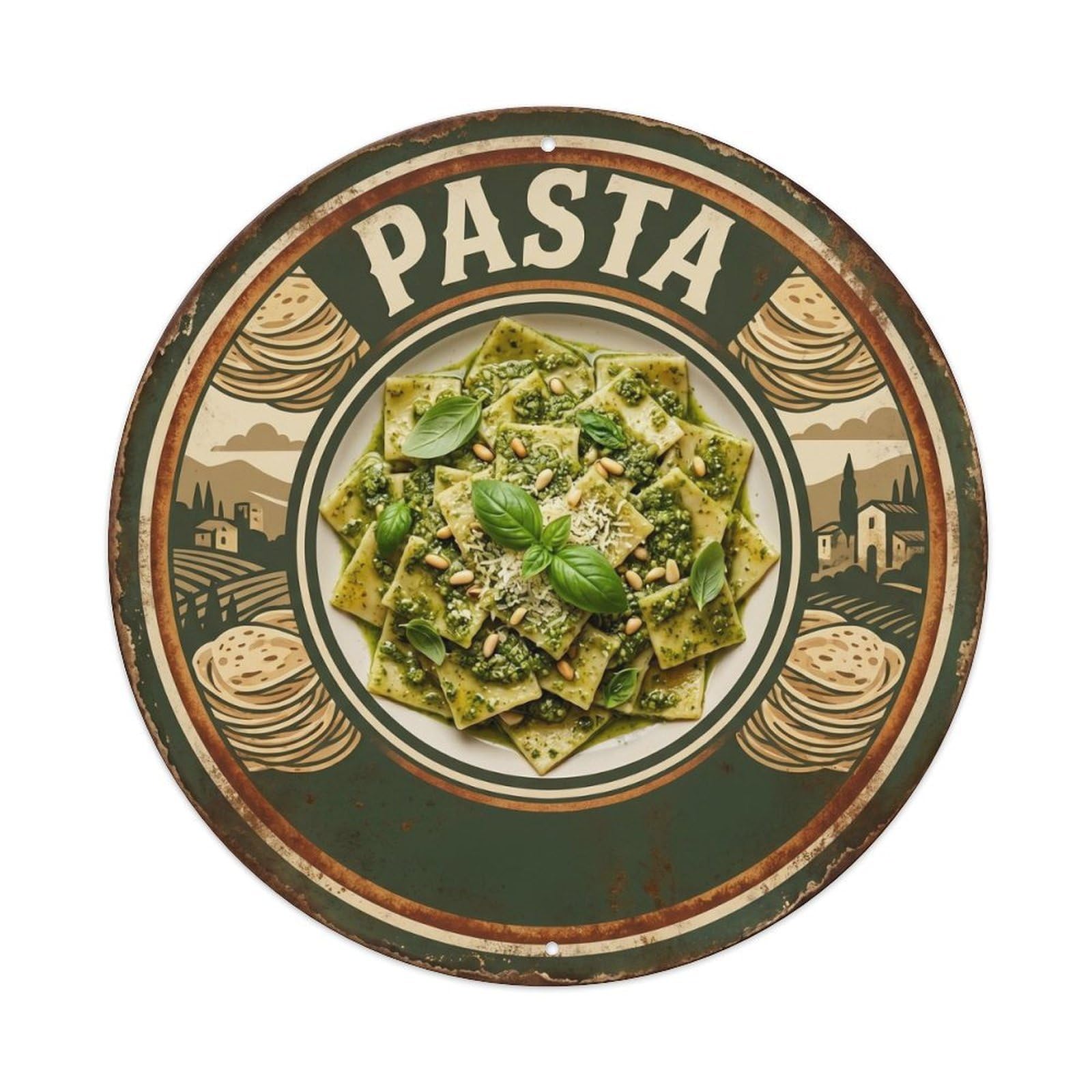 Pasta Kitchen Italian Cucina Italiana Roadside Diner Metal Tin Sign