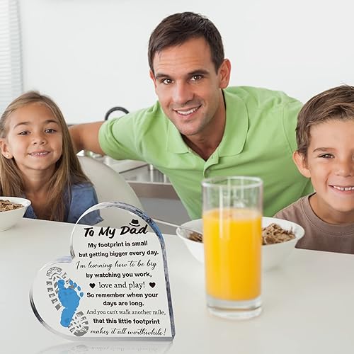 Miniatura 6 de Maitys Regalos de agradecimiento para el padre, recuerdo de acrílico y pisapapeles para el padre, regalos de hija con texto en inglés "Thank for