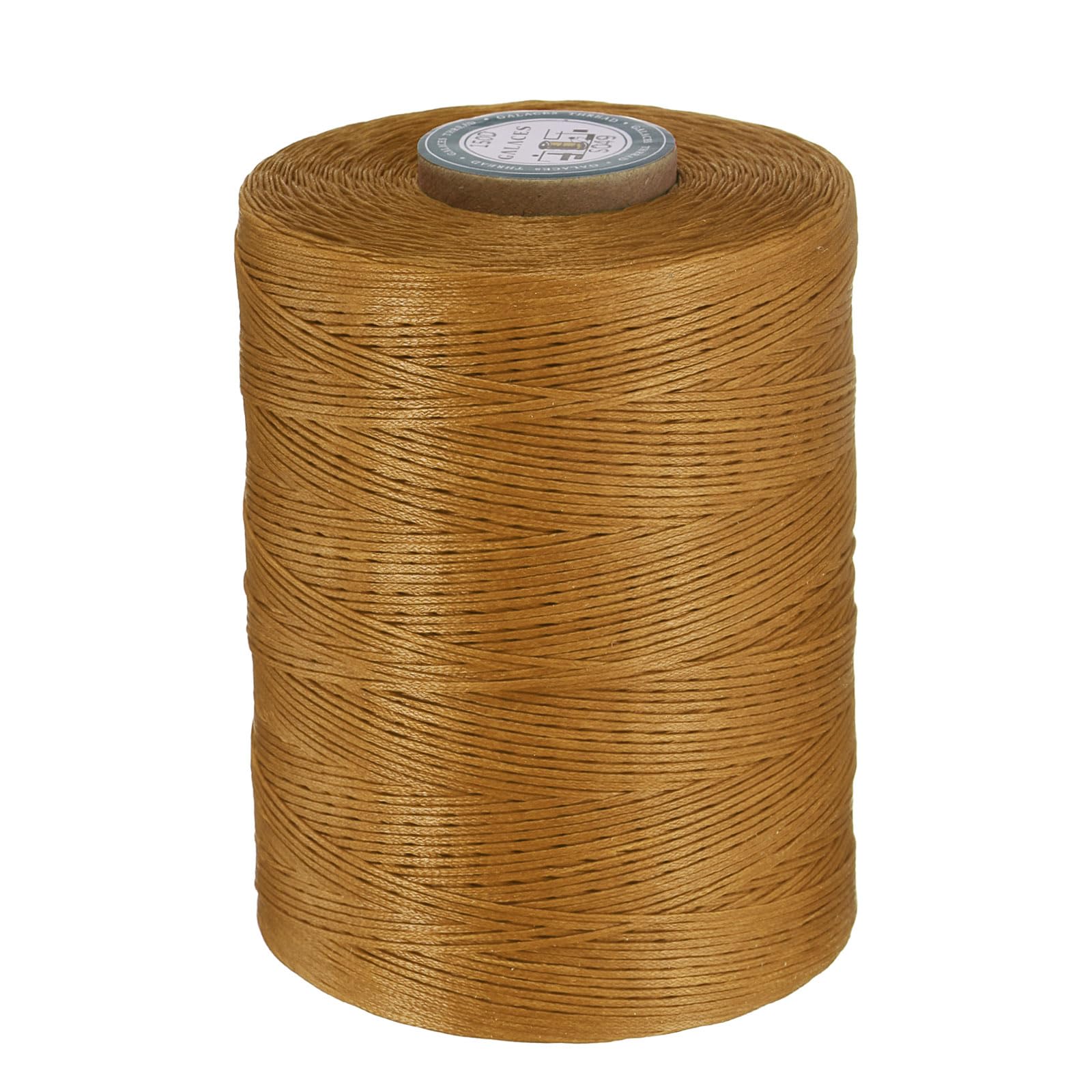 sourcing map Flat Leather Sewing Waxed Thread, 780m / 853 Yards Wax Polyester String, 0.8mm Waxed Stitching Cord for Leather Crafts, Bookbinding, Bracelets Braided, Golden Brown