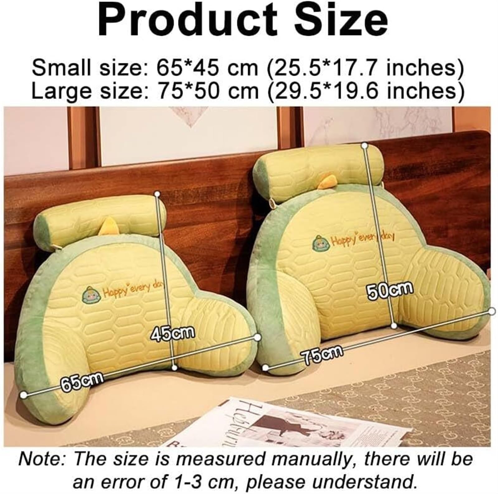 Poduszki łagodzące ból Ergonomiczna poduszka podpierająca odcinek lędźwiowy kręgosłupa Zdejmowane i zmywalne poduszki do przytulania(Green,75 * 50cm)