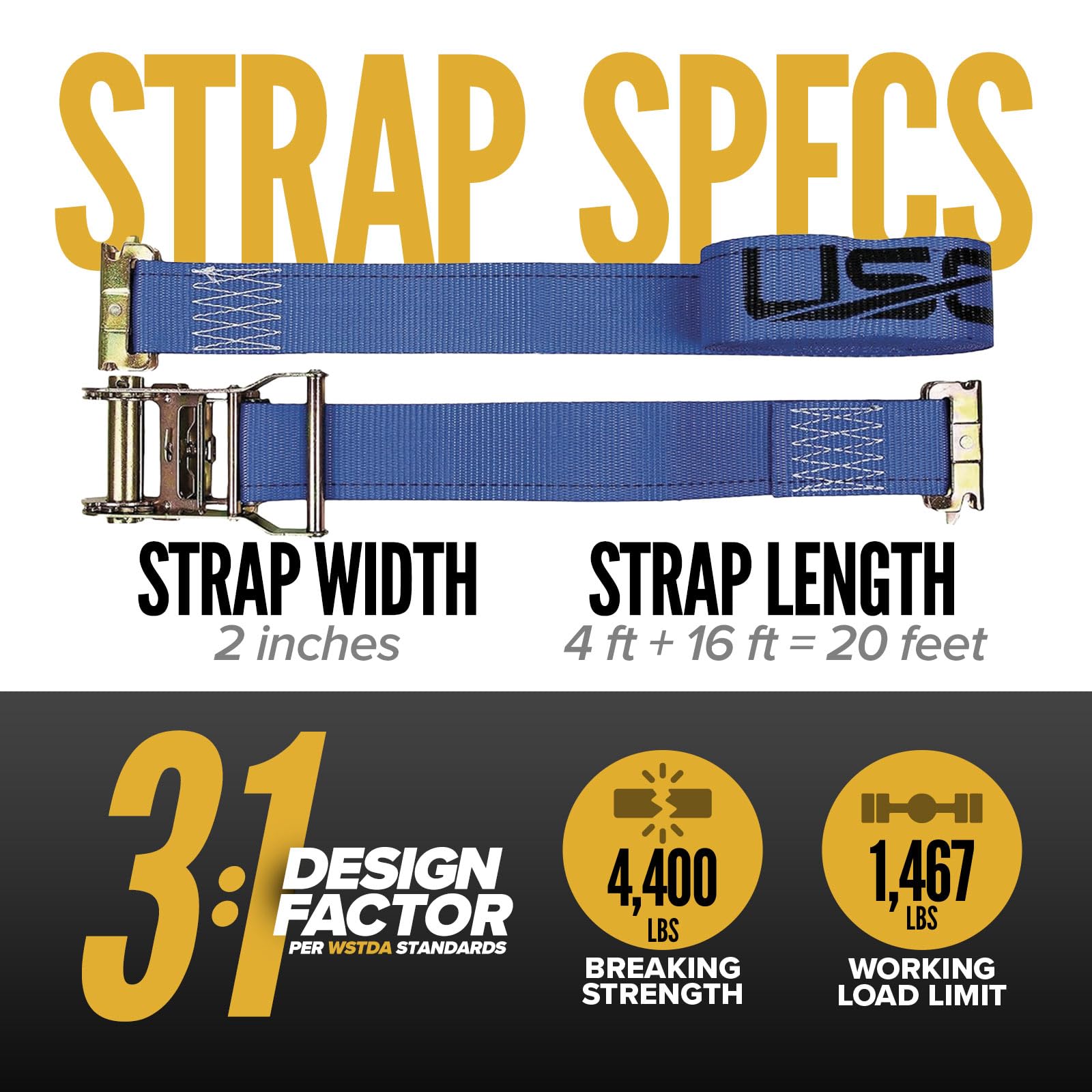Snapklik.com : US Cargo Control E Track Straps 2