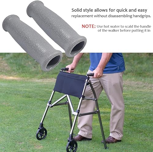 Miniatura 8 de Empuñaduras de muleta para reemplazo de andador con ruedas  Accesorios para mangos de pacientes ancianos y discapacitados, 1 pulgada, 2 piezas