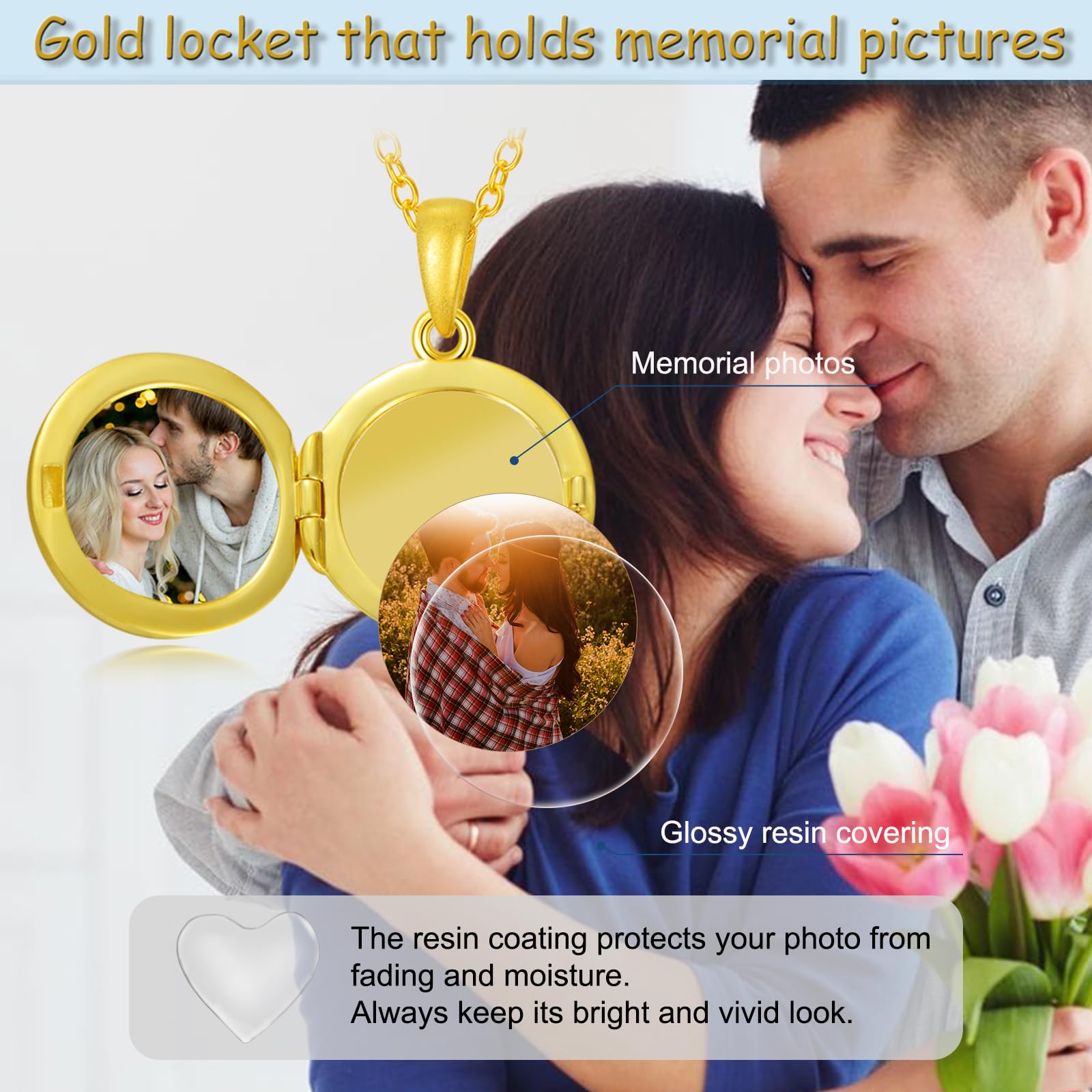 SOULMEET 10K 14K 18K Solid Gold/Silber Minimalistische Runde Medaillon Halskette für 2 Bilder Personalisierte Foto Medaillon Buchstaben Gravur Medaillon Geschenk