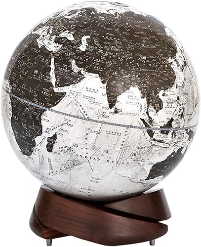 Miniatura 9 de Globo Terráqueo Globo del mundo de 10 pulgadas con base de nogal, bilingüe en chino e inglés, adorno decorativo de escritorio para inauguración de