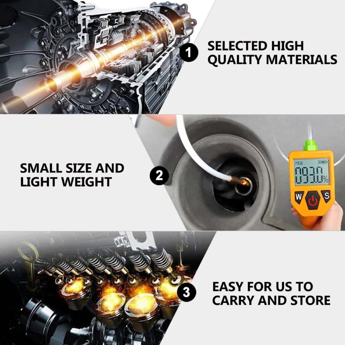 Gatuida Analizador De Calidad De De Motor Para Automóviles Con Batería Detector De De Coche Portátil y Práctico Herramienta De De Lubricantes Fácil De Usar y