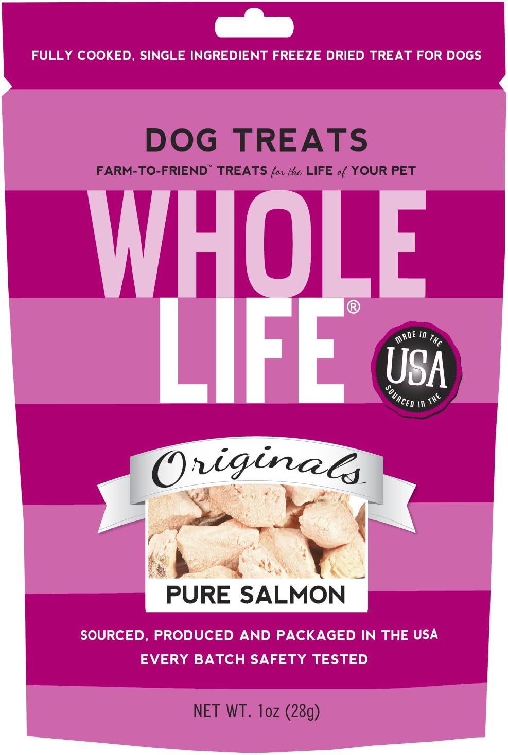 Whole Life Pet Single Ingredient Usa Freeze Dried Salmon Filet Treats For Dogs, 1-Ounce
