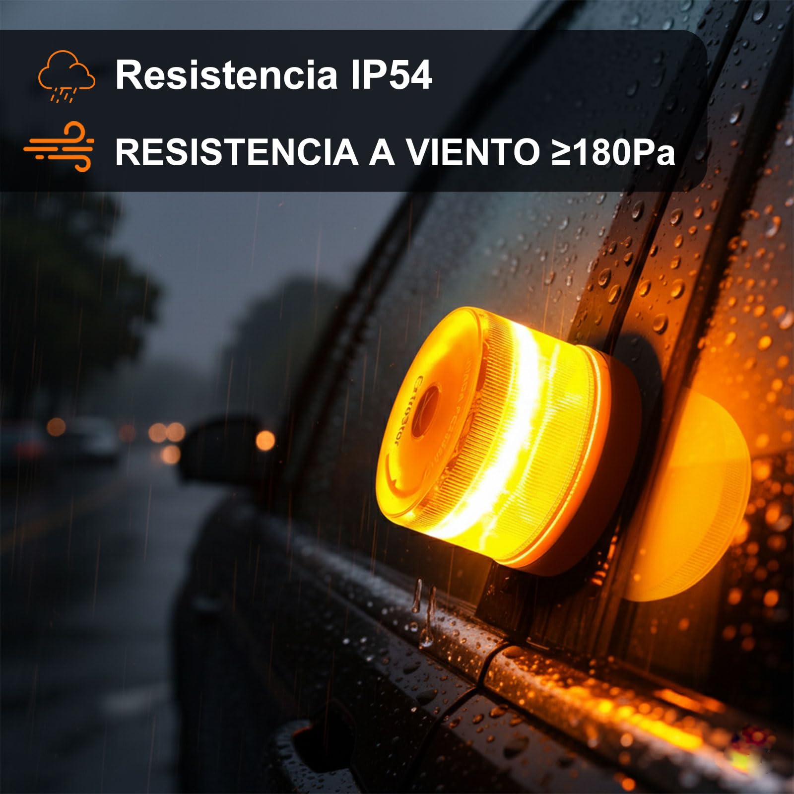 Enerf Luz de Emergencia V16 Homologada DGT con Geolocalización 3.0 | Baliza Obligatoria Enero 2026 | Incluye SIM y Datos Pagados hasta 2038 (Sin Cuotas) | Alta Visibilidad y Base Magnética
