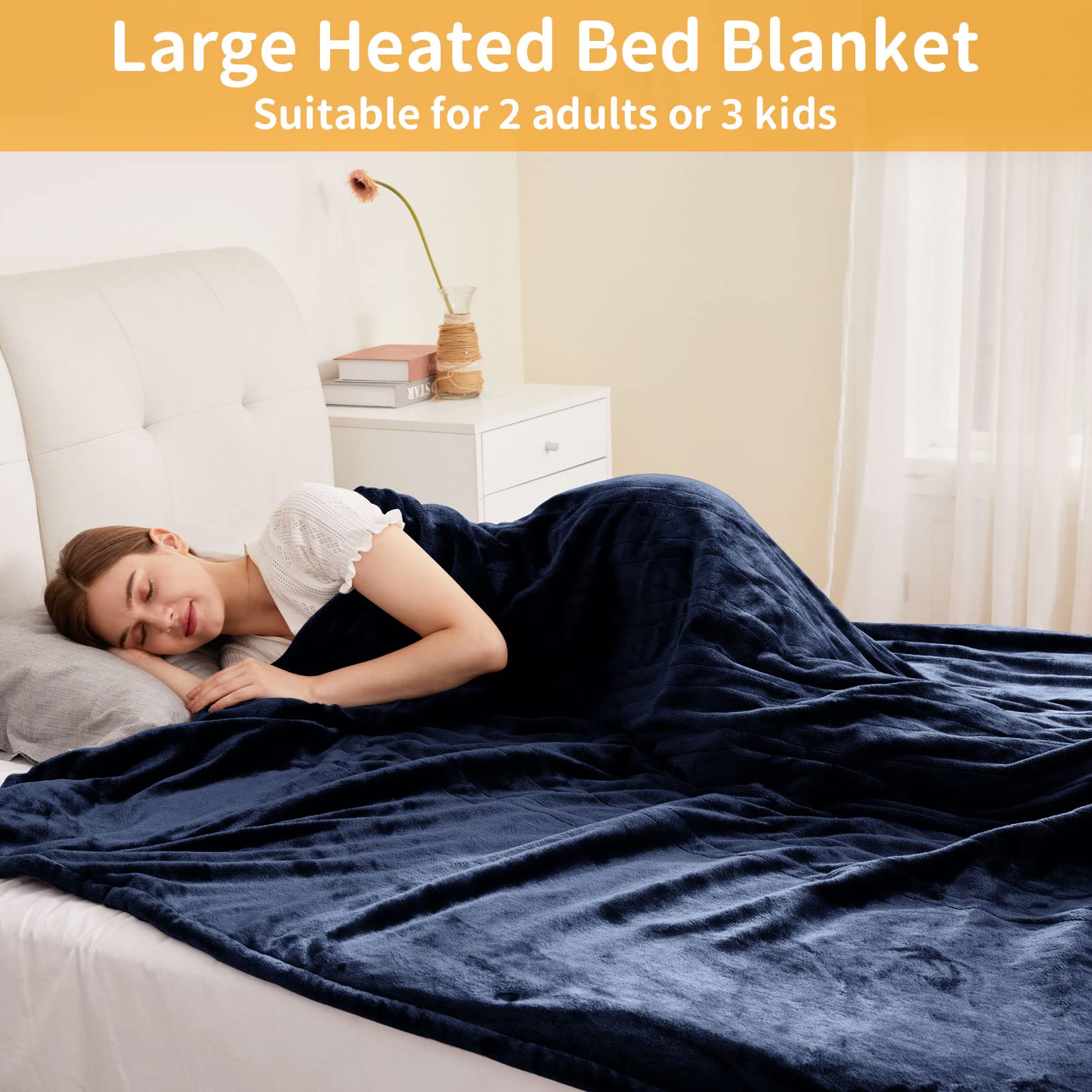 Amazon.com: Large Heated Blanket Full Size, 72 x 84 Heating Blanket, Soft  Flannel Electric Blanket with Single Controller, 10 Heating Levels u0026 8  Hours Auto-Off, Fast Heating u0026 Machine Washable u0026 Dryable,