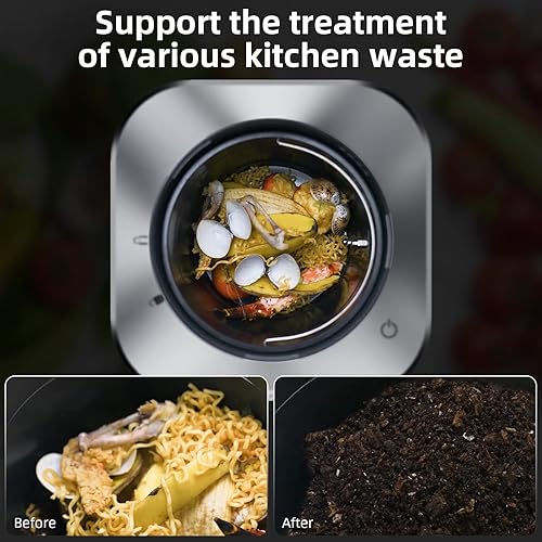 Miniatura 2 de Compostador eléctrico Smart Kitchen, 2.5L Auto Food Cycler con un solo botón, 2 filtros de secado, diseño de Nagualep