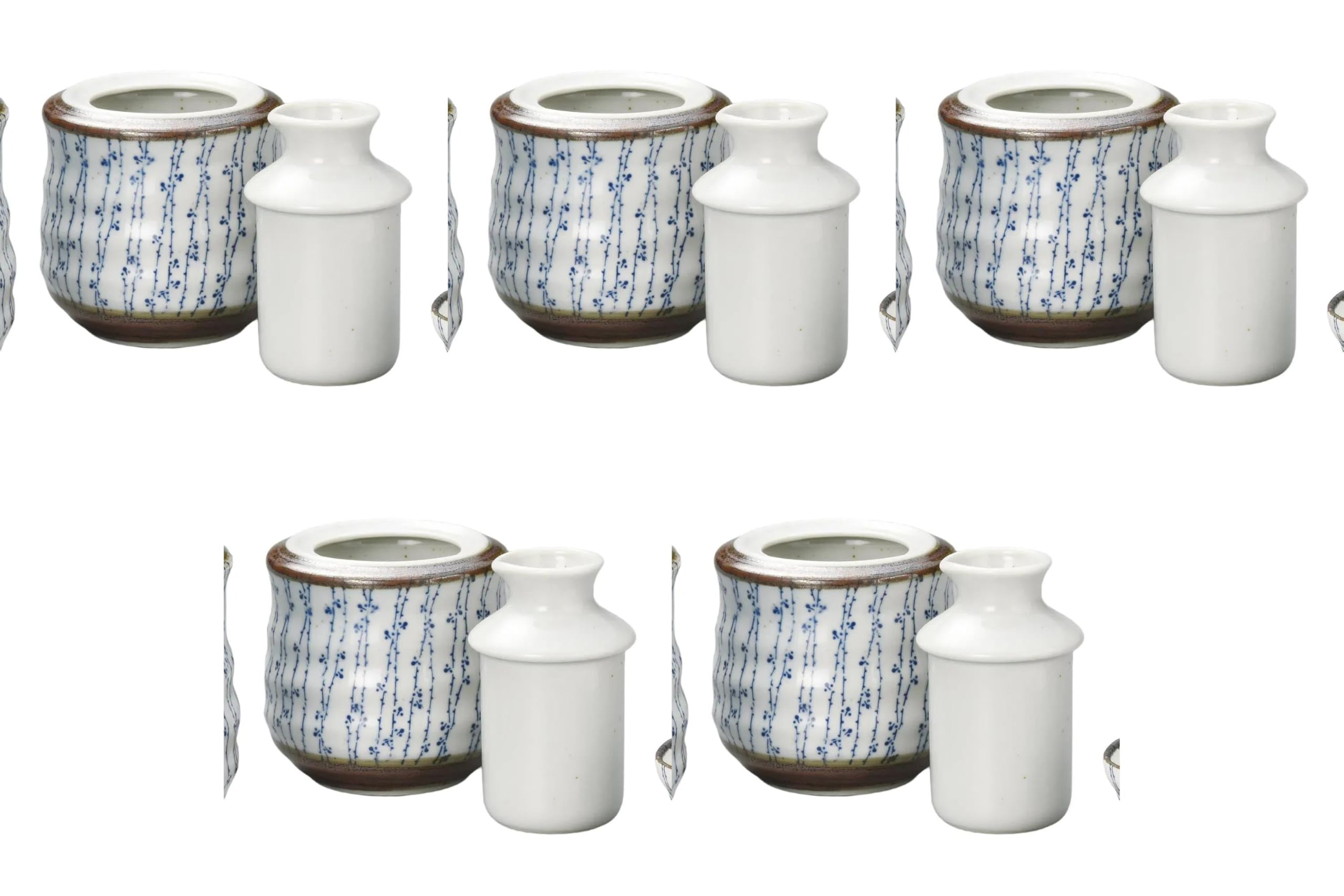Set of 5 Somotsuke Ivy Sake Tanker, Small, 3.9 x 5.3 inches (10 x 13.5 cm) (180 cc) | Sake Tanker Setomonohonpo